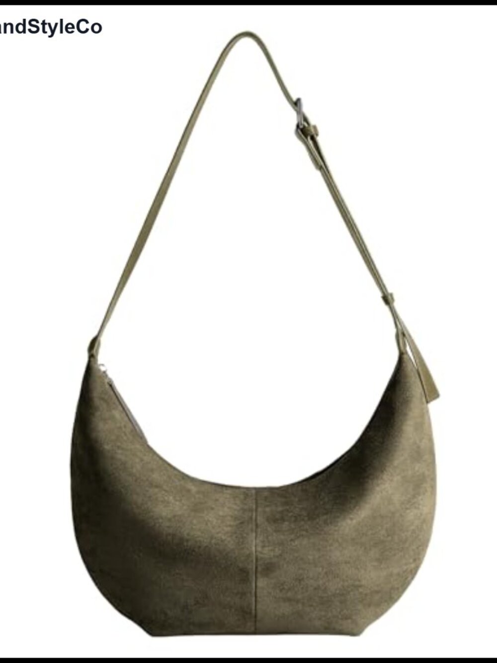 Suede Crescent Crossbody Bag Hobo Shoulder Purse For Women Vegan